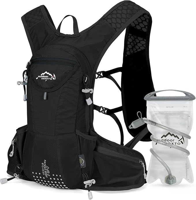 Hydration Pack Backpack, Lightweight Water Backpack with 2L Leakproof Hydration Bladder Daypack for Men Women,Running Hydration Vest for Outdoor Trail