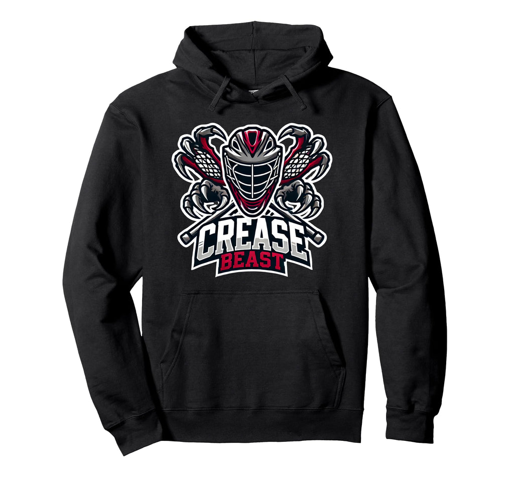 Lacrosse Goalie Crease Beast Funny Wild Hoodie - Trendy Graphic Unisex
