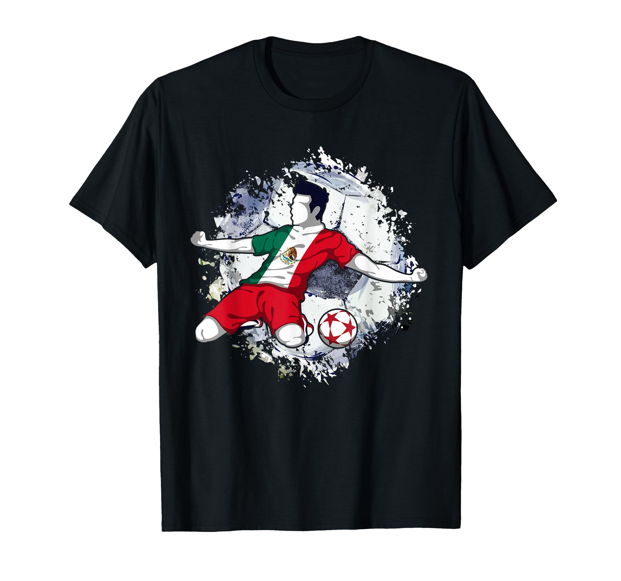 Mexico Soccer Mexican National Flag T-Shirt - Graphic Print for Adults