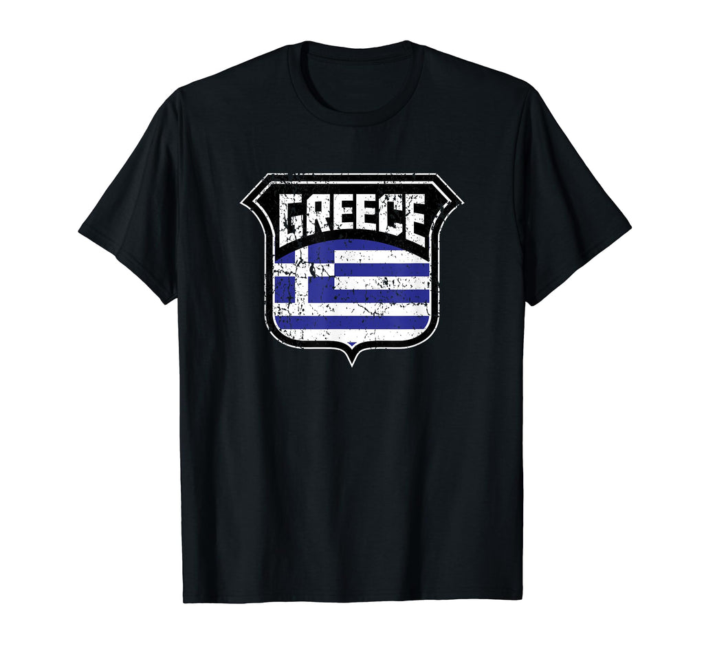 Greece Soccer Country Flag Crest T-Shirt - Custom Art Print Men Women