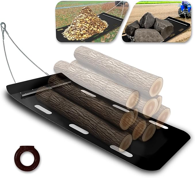 Yard Drag Sled, 1/8" Thickened HDPE, Upgraded Heavy Yard Drag Sled, Suitable for Hauling Various Heavy Items,Yard Debris,Lumber, Construction Materials