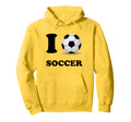 I Love Heart Soccer Ball Futbol Hoodie - Graphic Print for Adults