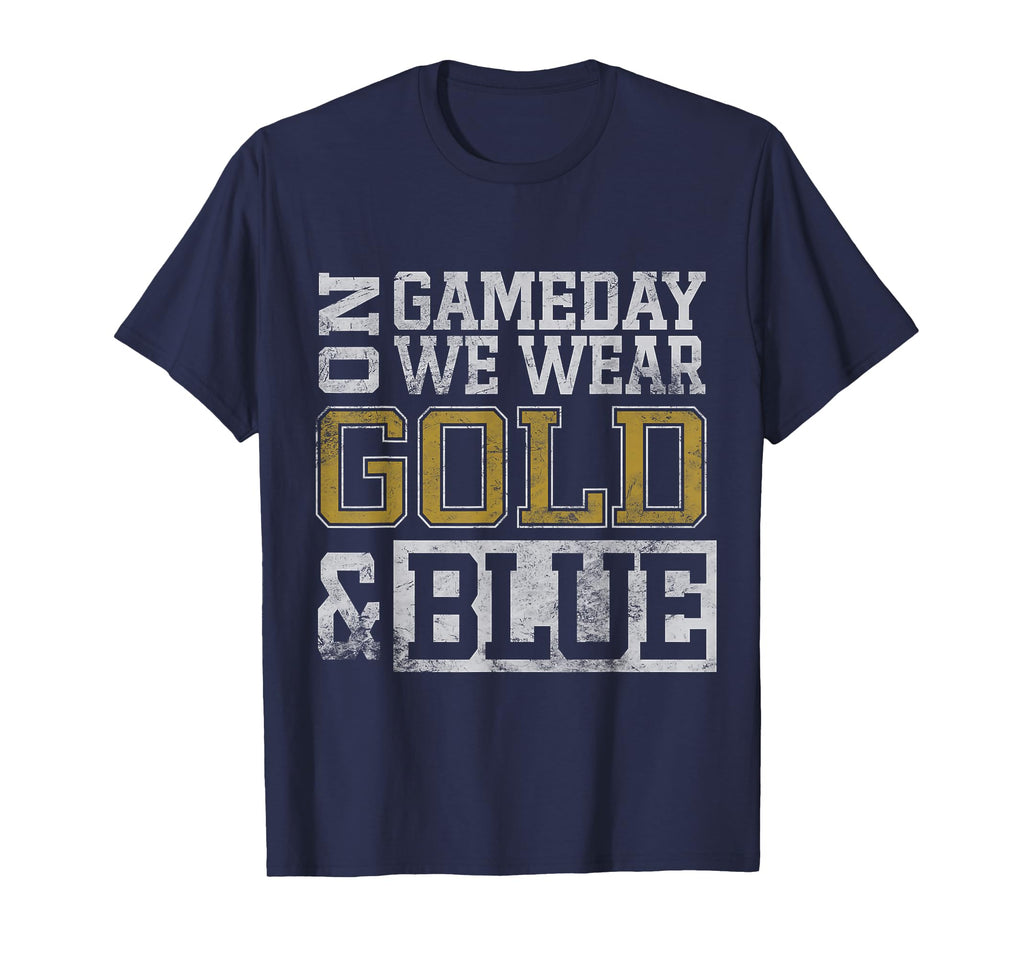 Blue Gold Game Day Group School T-Shirt - Casual Everyday Wear for Adults