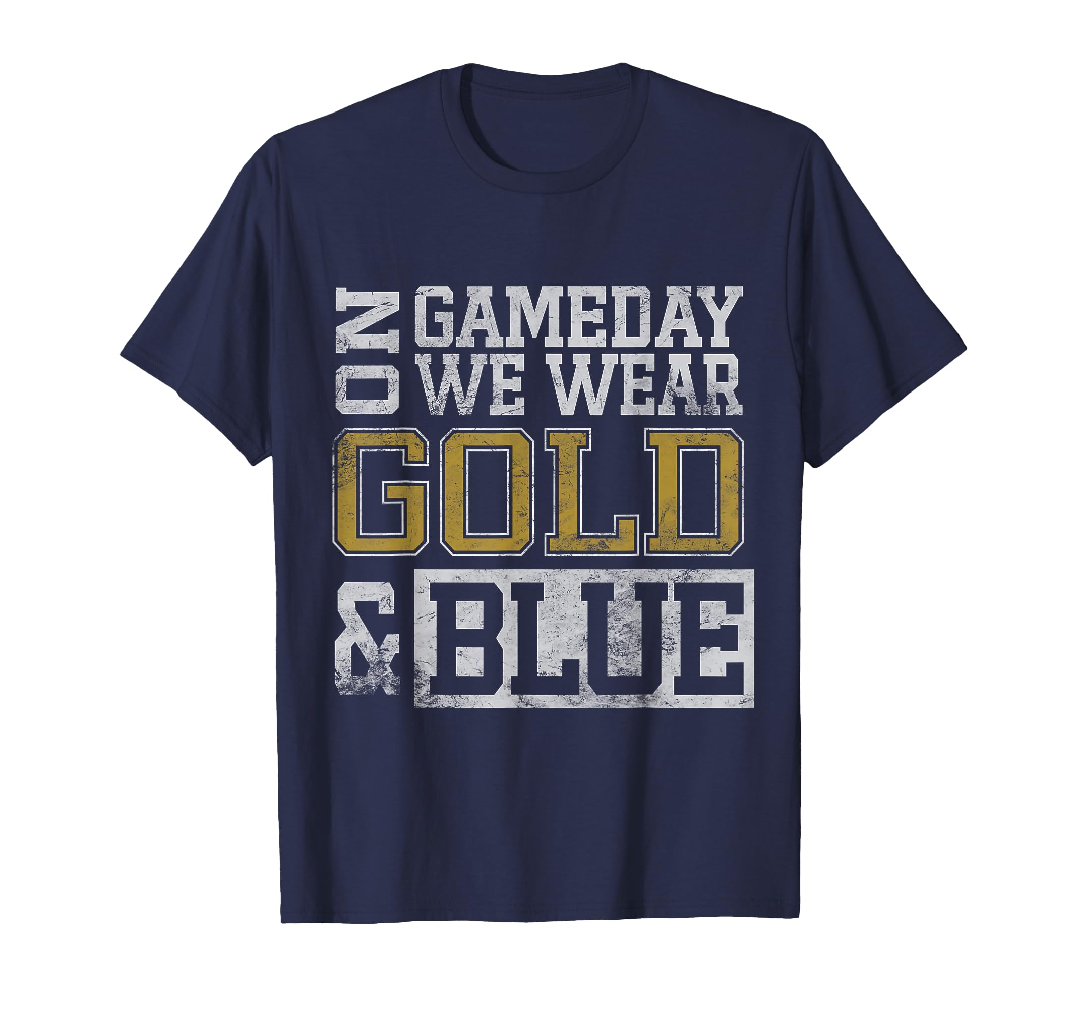Blue Gold Game Day Group School T-Shirt - Casual Everyday Wear for Adults