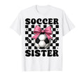 Soccer Sister Soccer Coquette Bow T-Shirt - Aesthetic Graphic Men Women