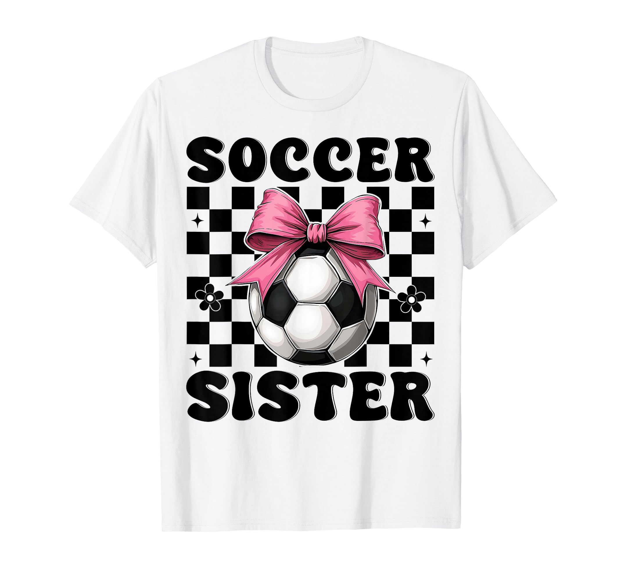 Soccer Sister Soccer Coquette Bow T-Shirt - Aesthetic Graphic Men Women