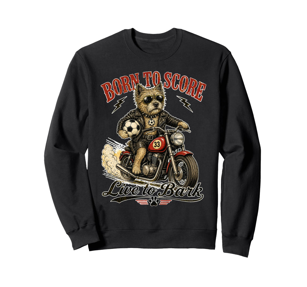 Cairn Terrier Motorbike Love Footbal Sweatshirt - Aesthetic Graphic Unisex