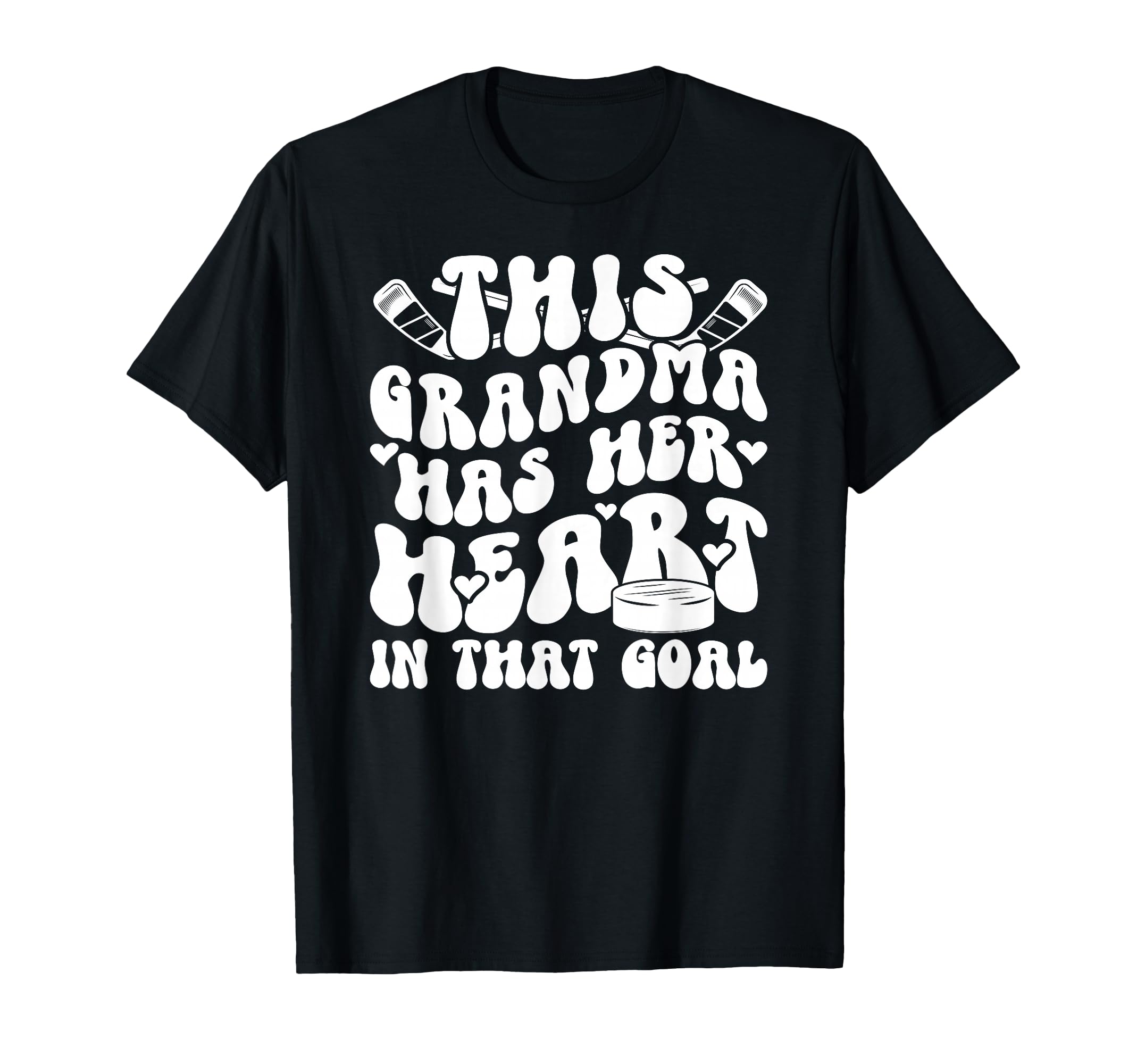 Groovy Hockey Goalie Grandma Hockey T-Shirt - Unique Graphic Men Women