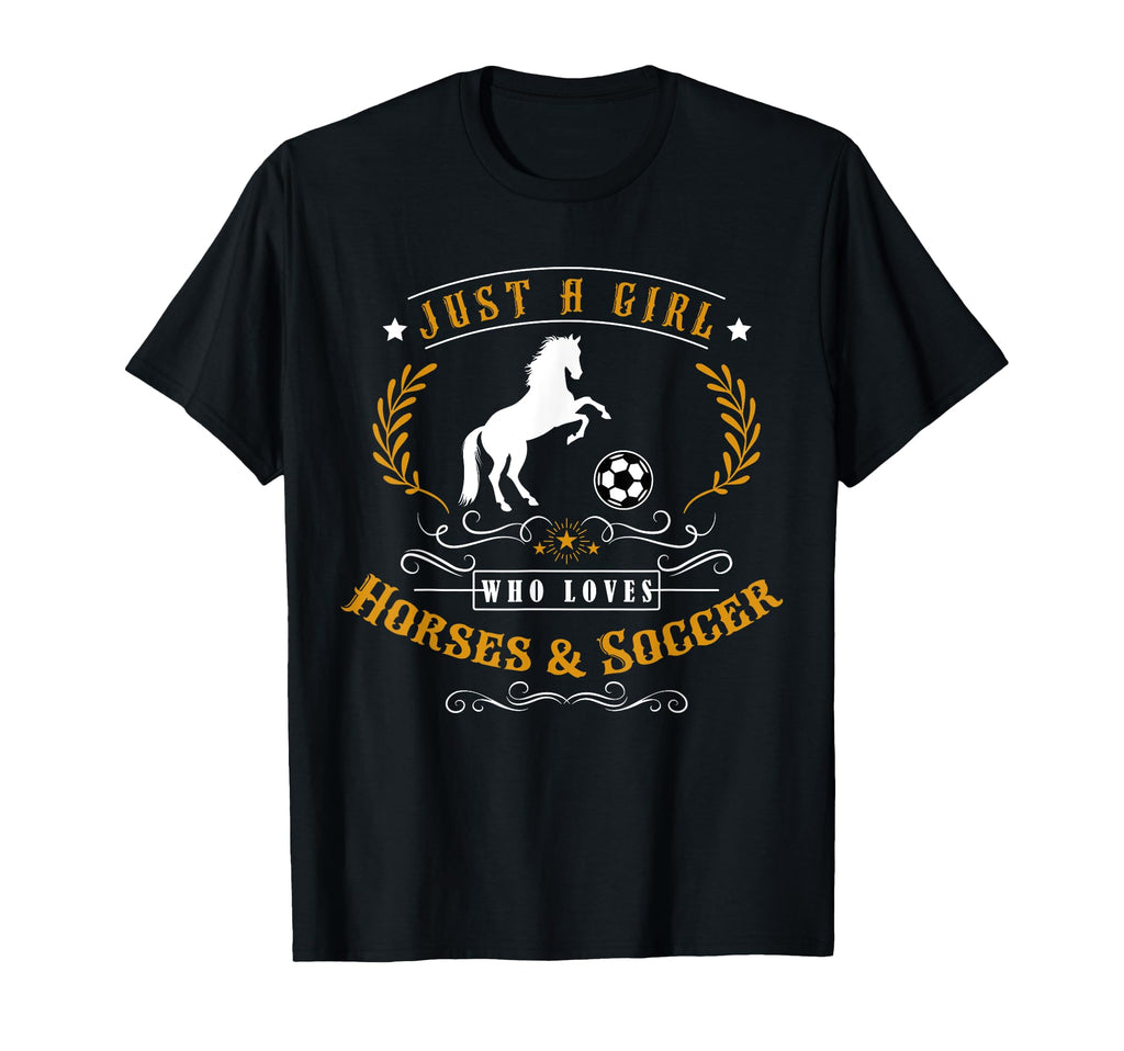 Just Who Loves Horses Soccer Sport Horse T-Shirt - Minimalist Print Unisex