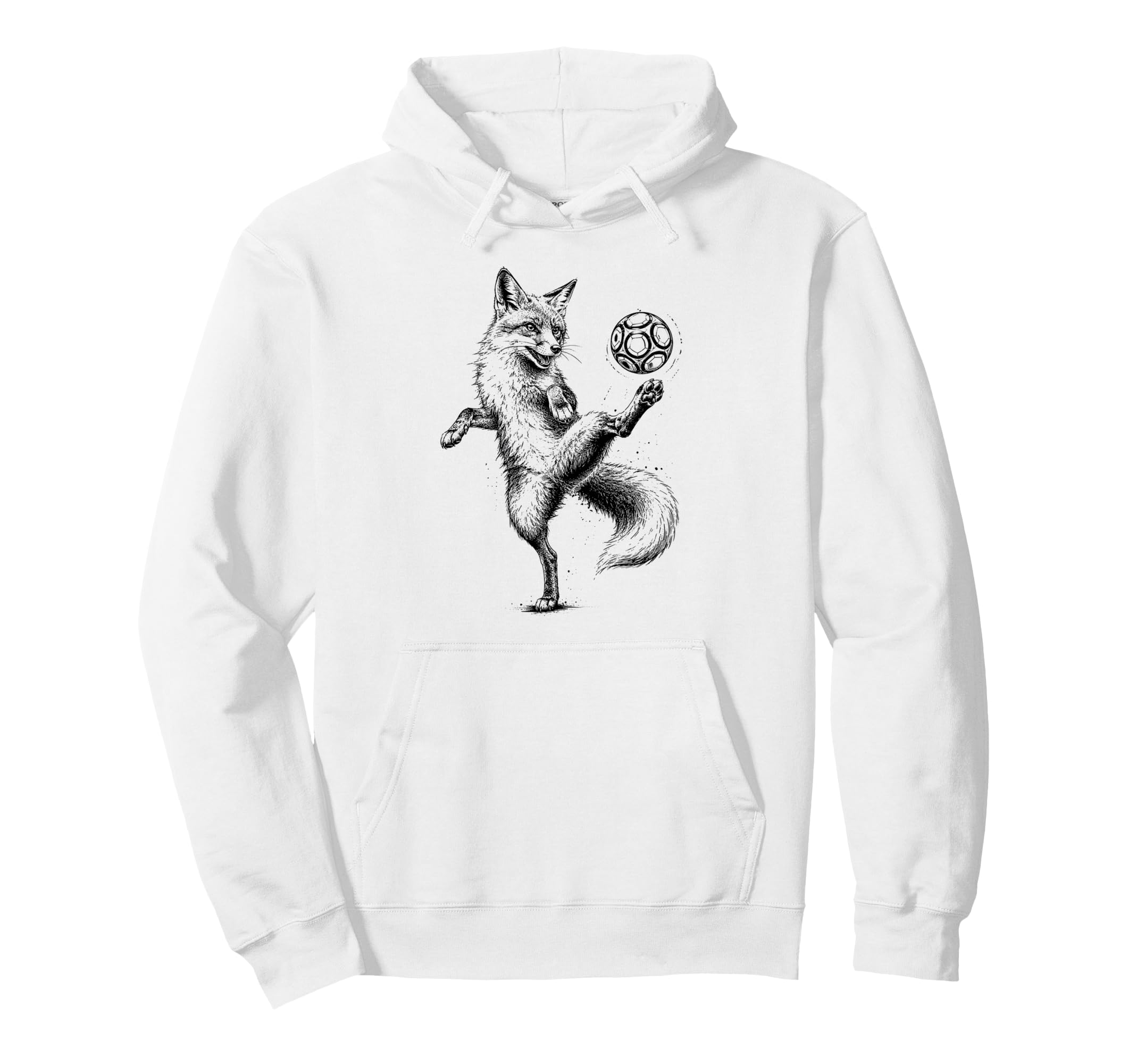 Funny Fox Freestyling Soccer Ball Hoodie - Fun Novelty Design Men Women