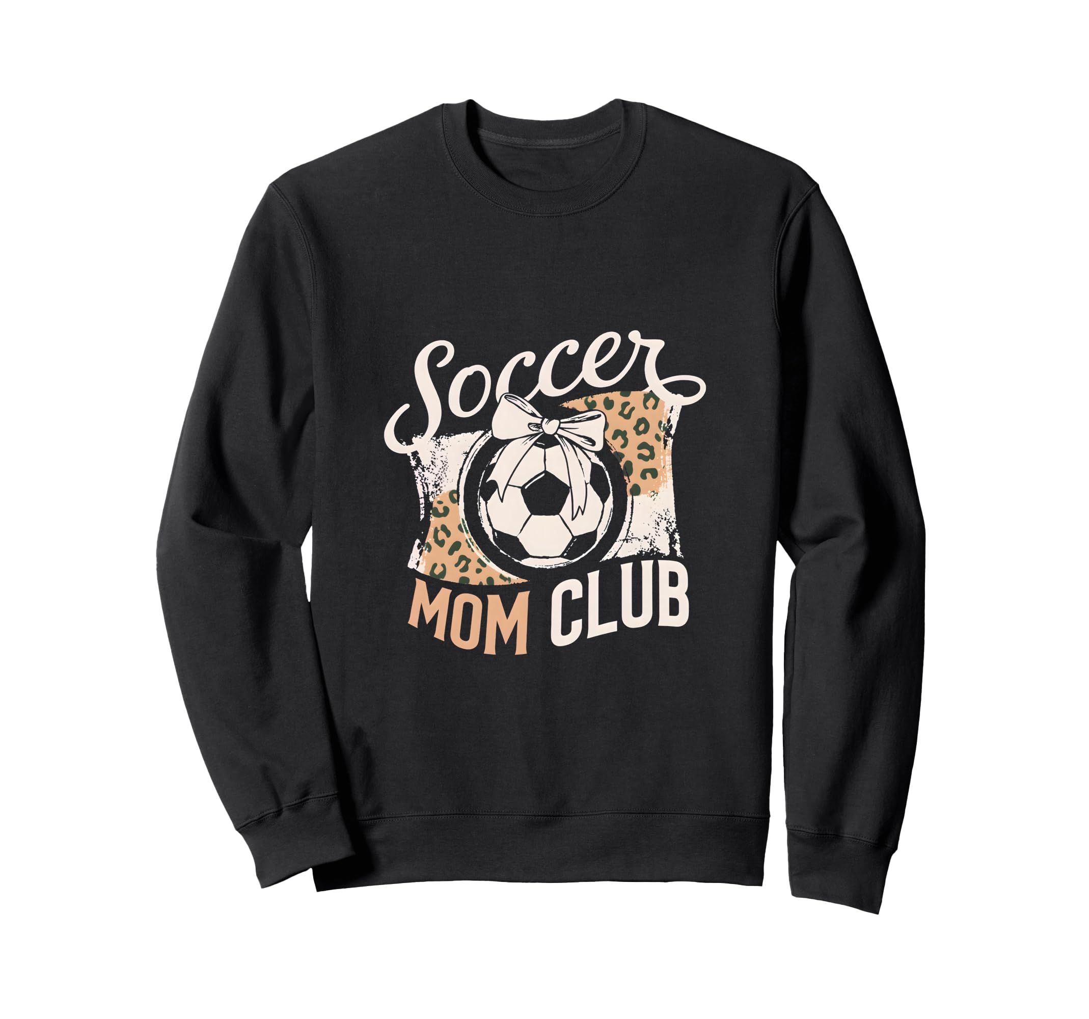 Soccer Mom Club Leopard Bow Mama Sweatshirt - Unique Graphic Men Women