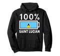 Saint Lucia Flag 100 Saint Lucian Battery Hoodie - Streetwear Style Unisex