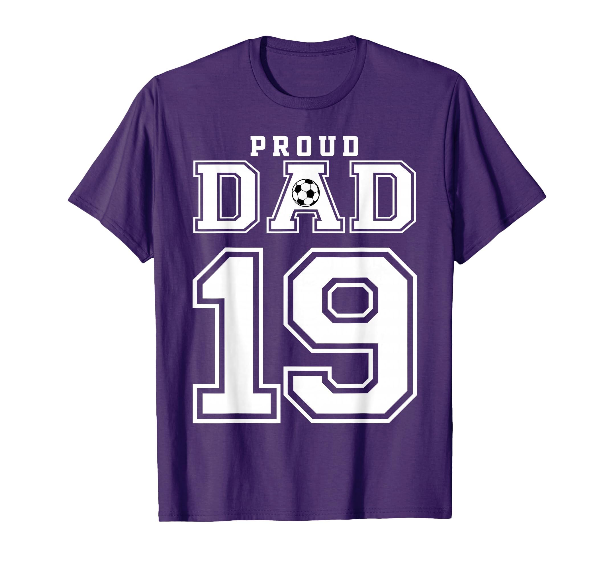 Number 19 Custom Proud Soccer Futbol Dad T-Shirt - Minimalist Print Unisex