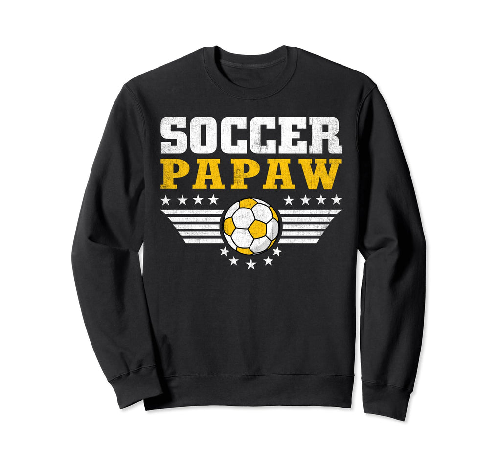 Soccer Papaw Funny Sports Players Papaw Sweatshirt - Graphic Print Unisex