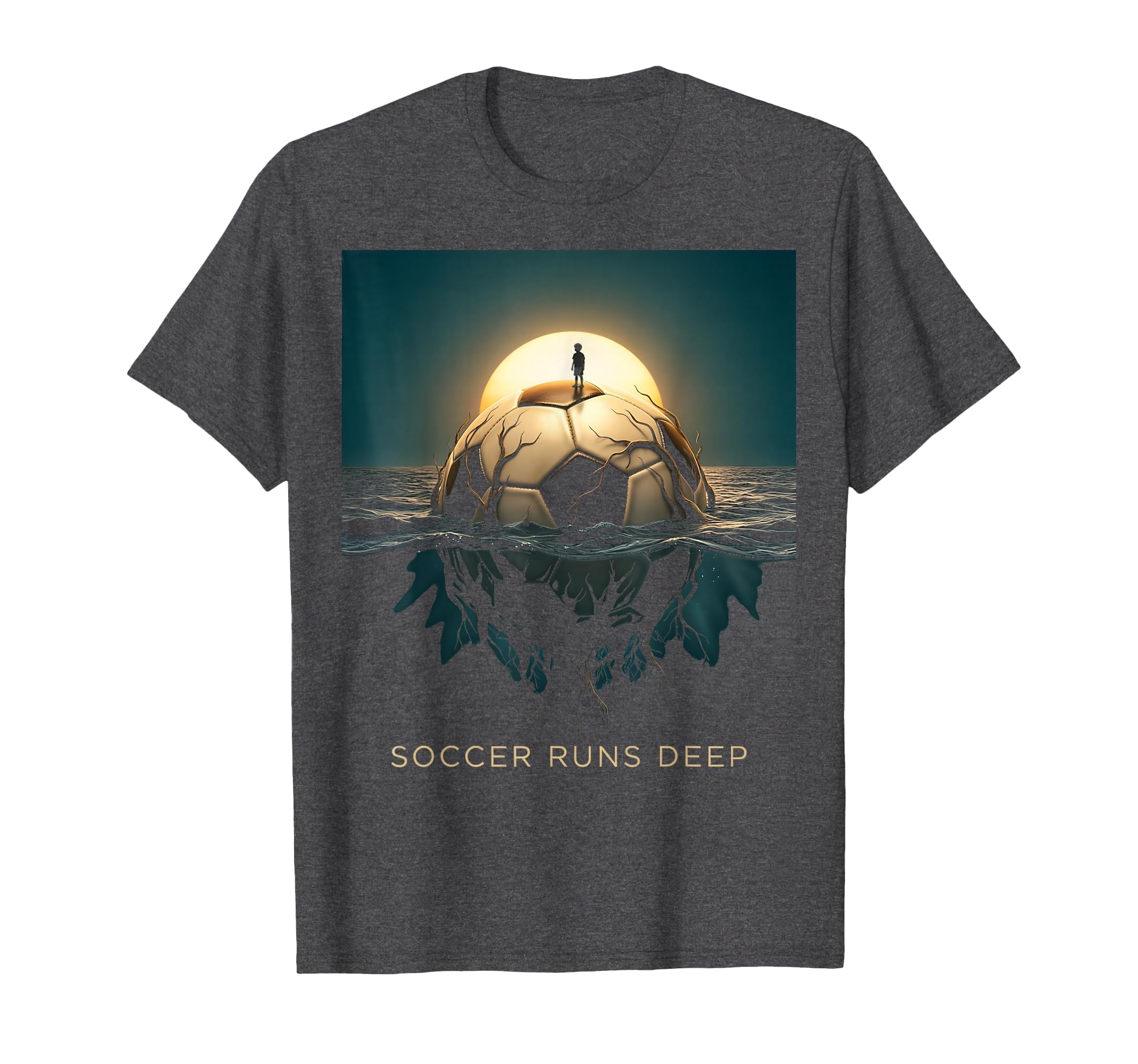 Soccer Runs Deep Soccer T-Shirt - Graphic Print for Adults