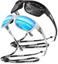Polarized Sports Sunglasses for Men Women,Fishing Driving Rectangular Goggles UV400 Protection