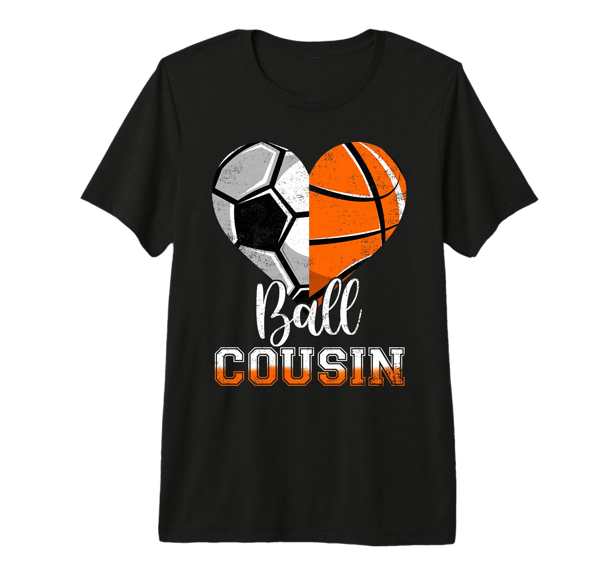 Ball Cousin Heart Funny Soccer T-Shirt - Casual Everyday Wear Men Women