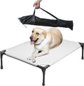 Soft Mesh Elevated Pet Bed for Large Medium Dogs Outdoor Resting Cot with Water-Resistant, Air-Permeable, Cooling and Anti-Skid Portable Dog Bed, Up to 80 lbs,33.3" L x 25.2" W x 6.9" H, Gray