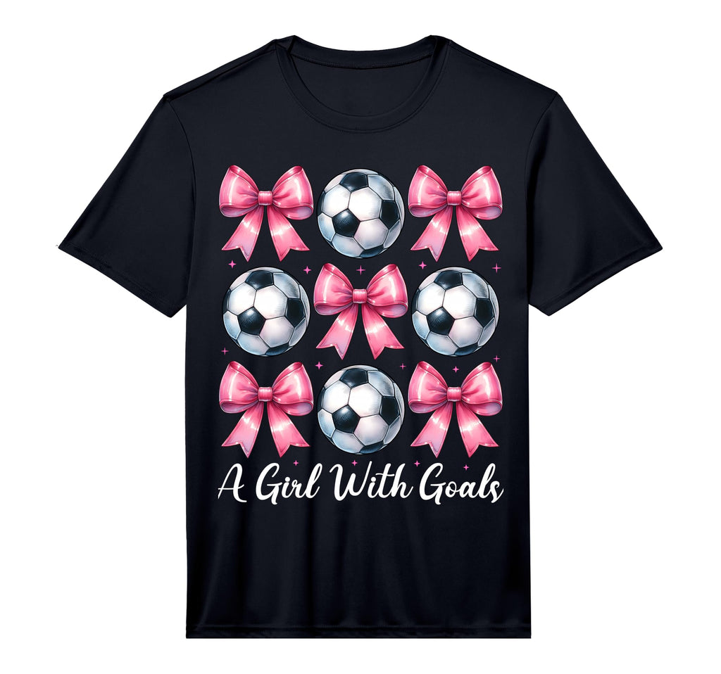 Goals Soccer Coquette Bow T-Shirt - Fun Novelty Design Men Women