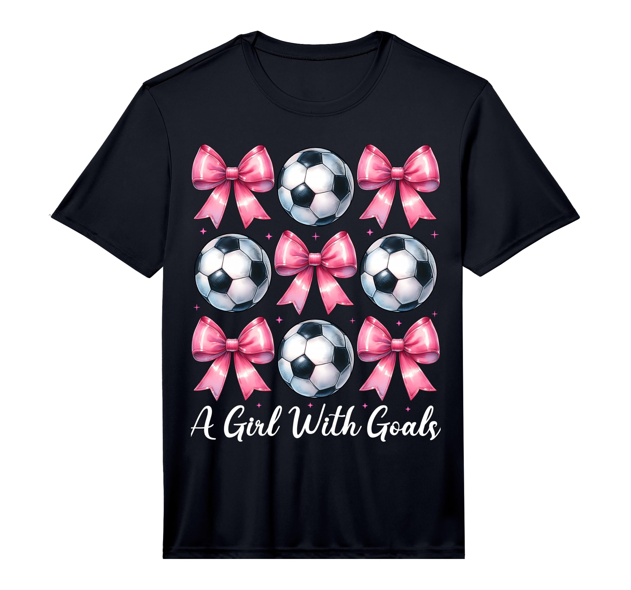 Goals Soccer Coquette Bow T-Shirt - Fun Novelty Design Men Women