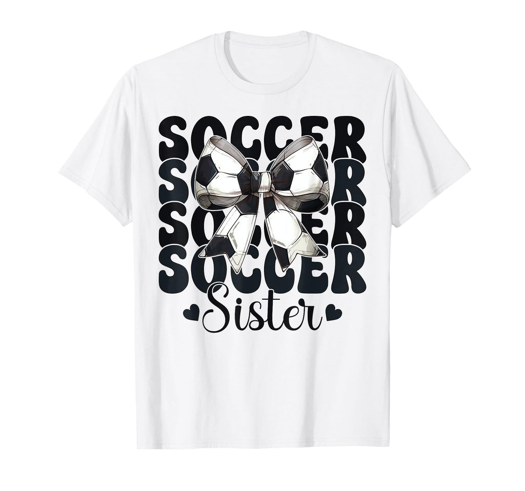 Soccer Sister Soccer Sis Coquette Bow T-Shirt - Novelty Apparel Men Women