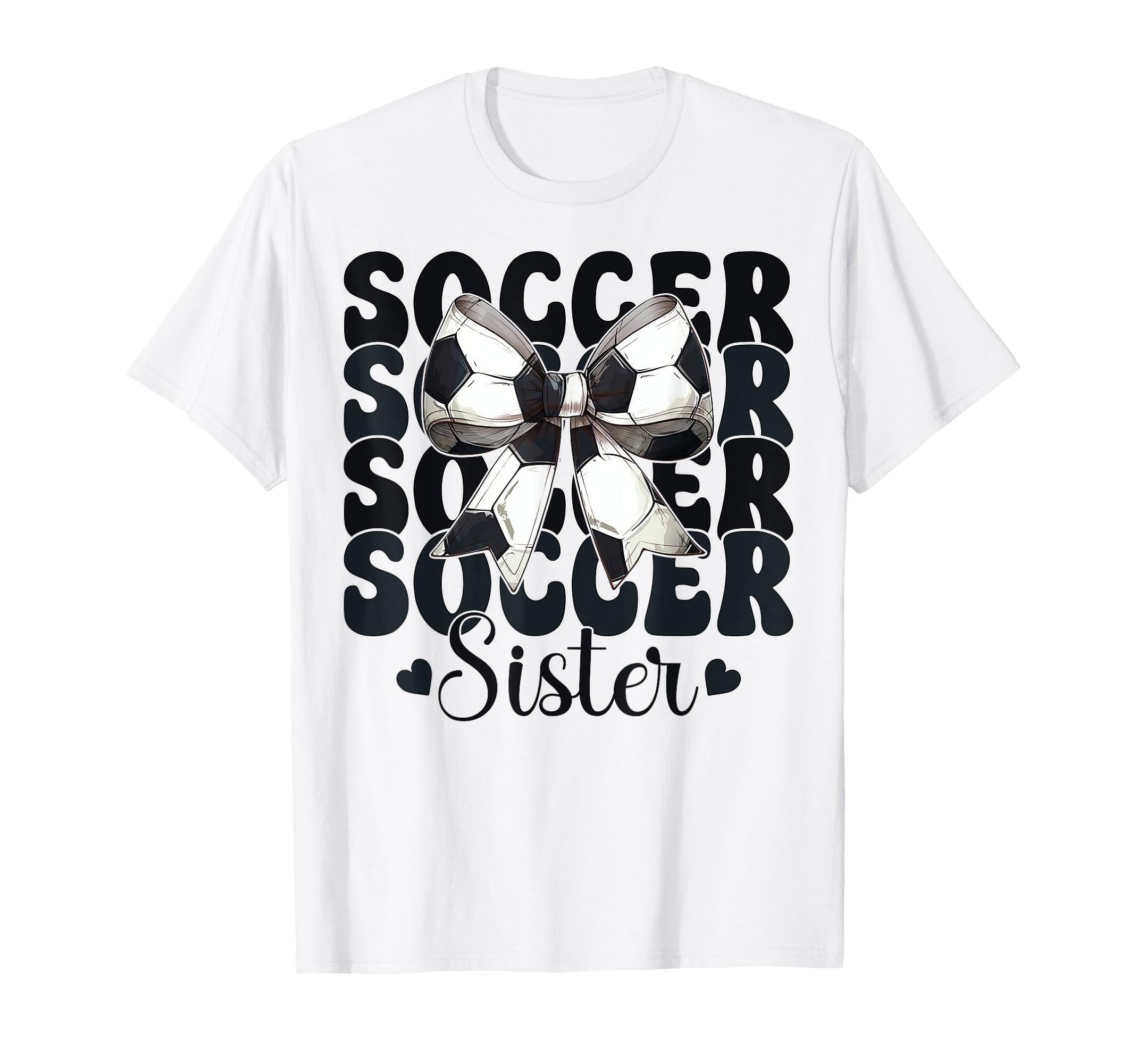 Soccer Sister Soccer Sis Coquette Bow T-Shirt - Novelty Apparel Men Women