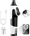 Casfuy Smart 6-Speed Dog Nail Grinder - 50% More Power Pet Nail Grinder with 2 LED Lights Quiet Rechargeable Electric Dog Nail Trimmers File Toenail Grinder for Large Medium Small Dogs & Cats (White)