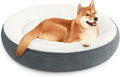 Love's cabin Round Donut Cat and Dog Cushion Bed, 36in Pet Bed for Medium or Large Dogs, Anti-Slip Water-Resistant Bottom, Super Soft Durable Pet beds, Washable Cat Bed Stripe Bluish Grey