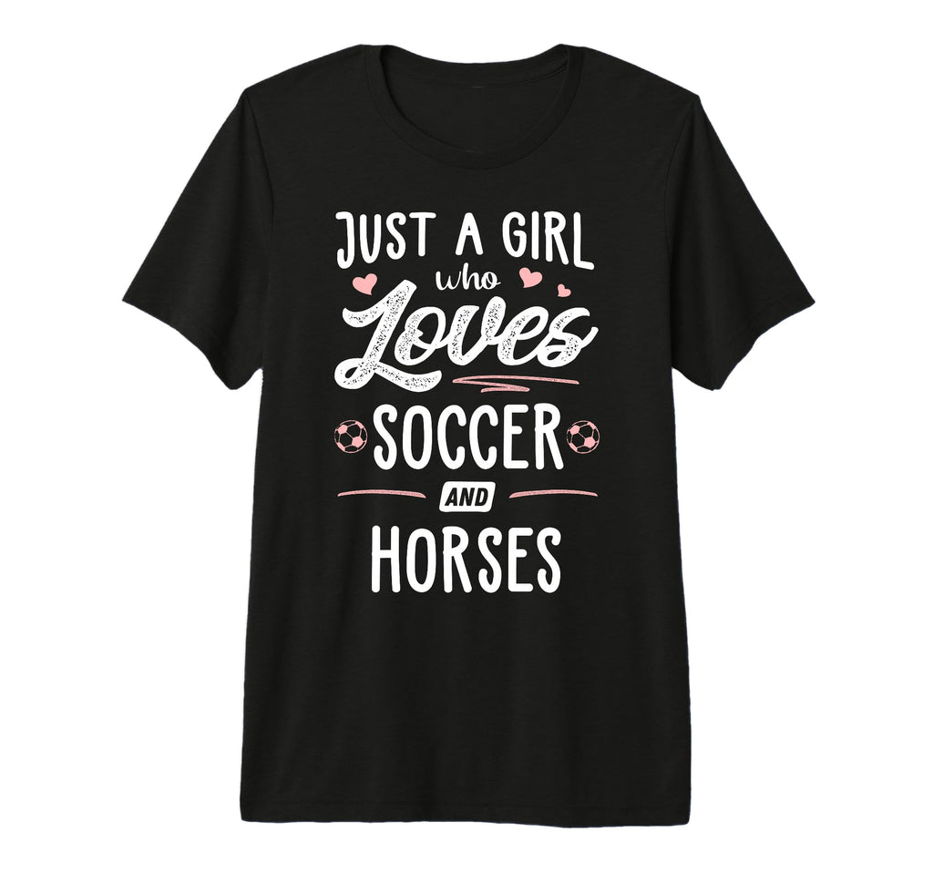Just Who Loves Soccer And Horses Gift T-Shirt - Minimalist Print Men Women