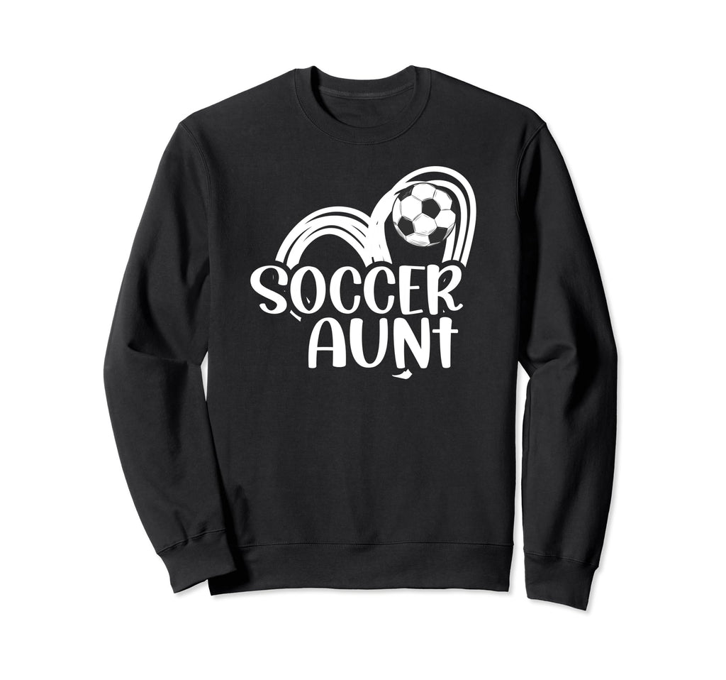 Soccer Aunt Heart Aunt Soccer Sweatshirt - Aesthetic Graphic Men Women