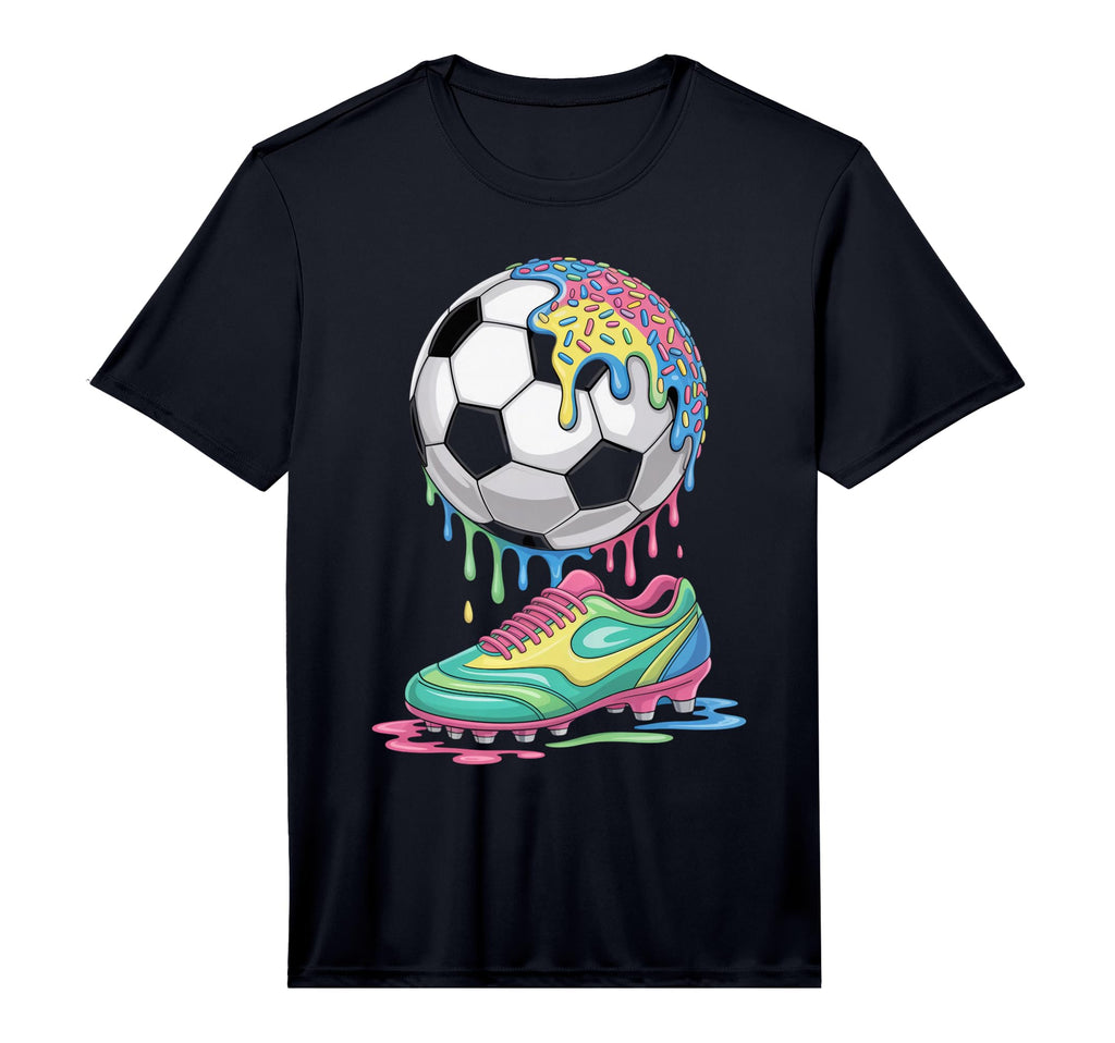 Soccer Ball Drip Ice Cream Drip Game T-Shirt - Graphic Print for Adults