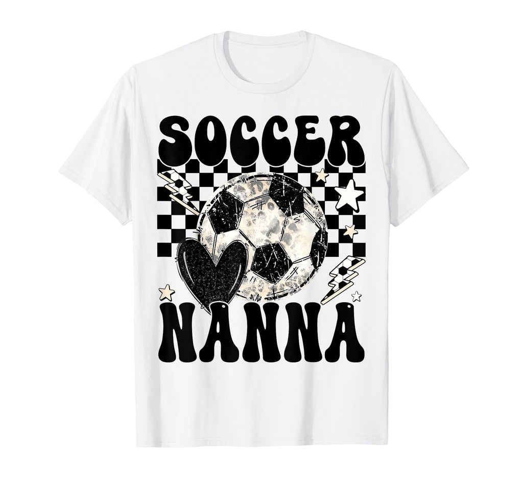 Groovy Soccer Nanna Funny Ball Nanna T-Shirt - Graphic Print for Adults