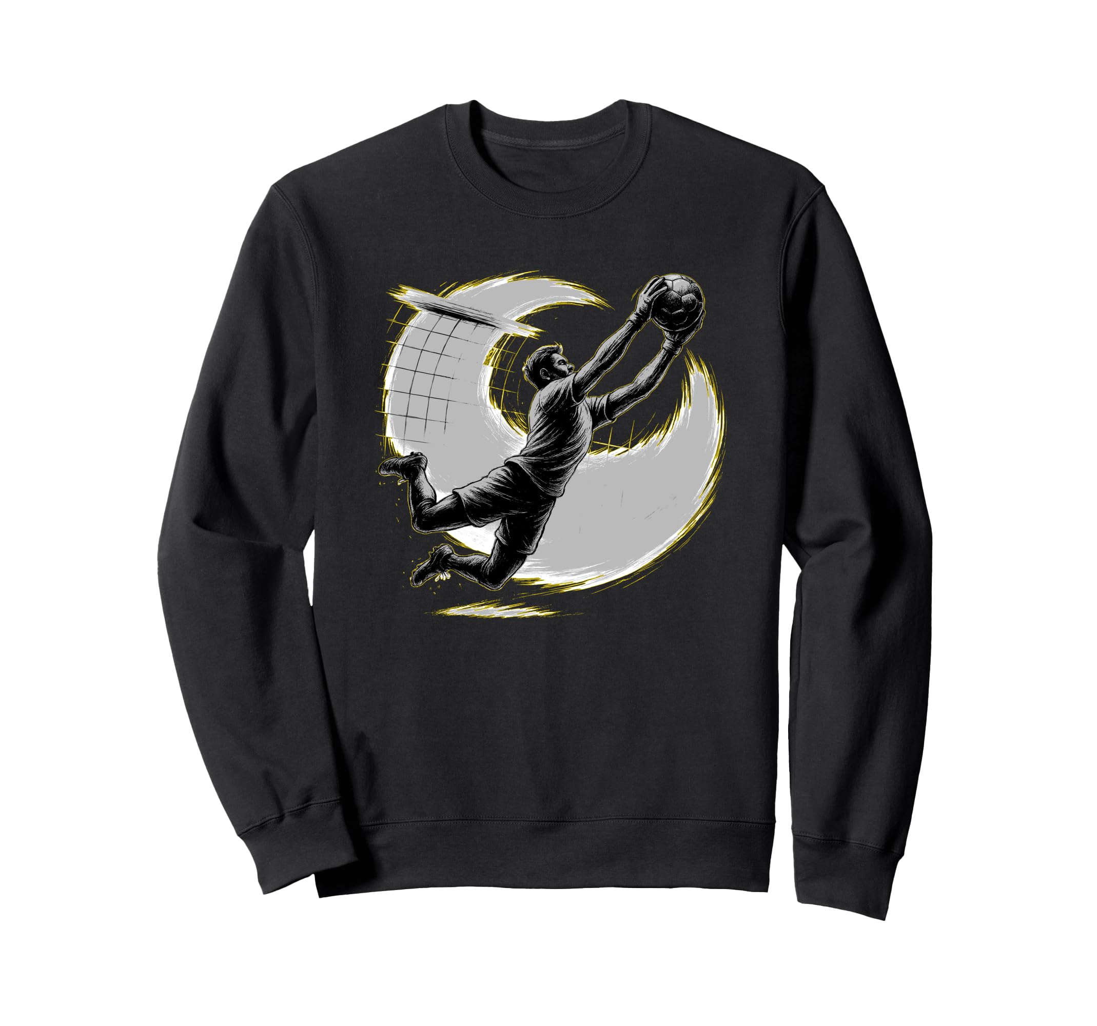Mens Soccer Goalie Silhouette Players Sweatshirt - Minimalist Print Unisex