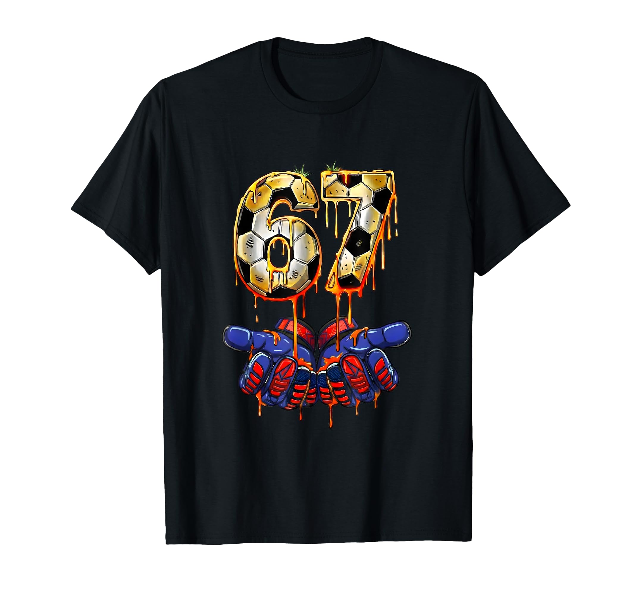 67 Meme Soccer Goalkeeper Gloves T-Shirt - Aesthetic Graphic for Adults