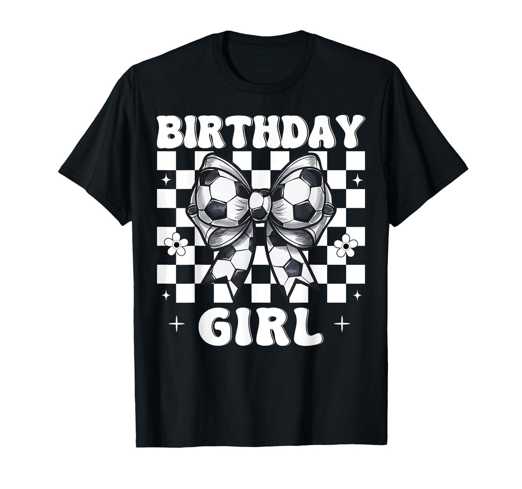 Birthday Soccer Coquette Bow T-Shirt - Casual Everyday Wear Men Women
