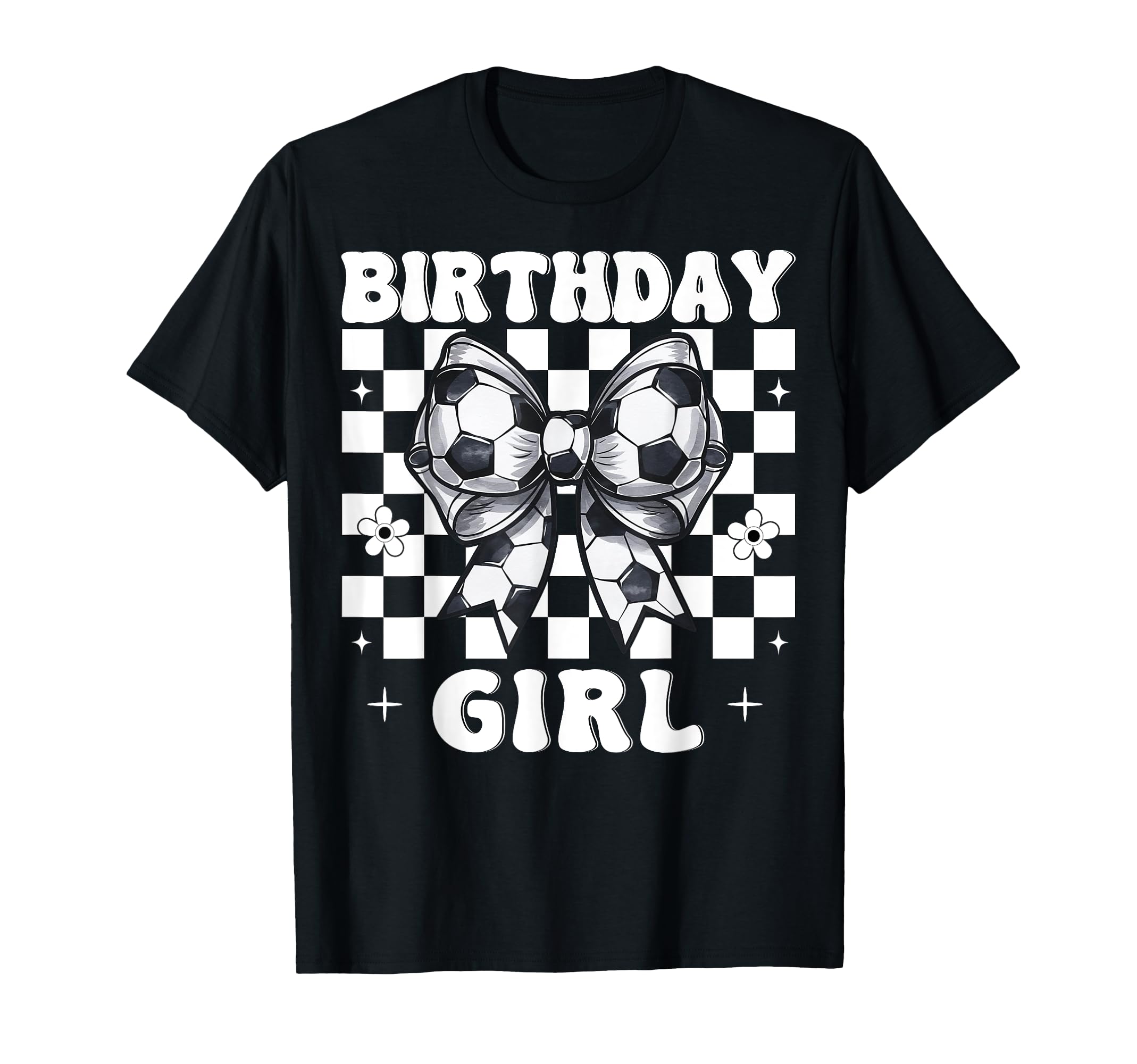 Birthday Soccer Coquette Bow T-Shirt - Casual Everyday Wear Men Women