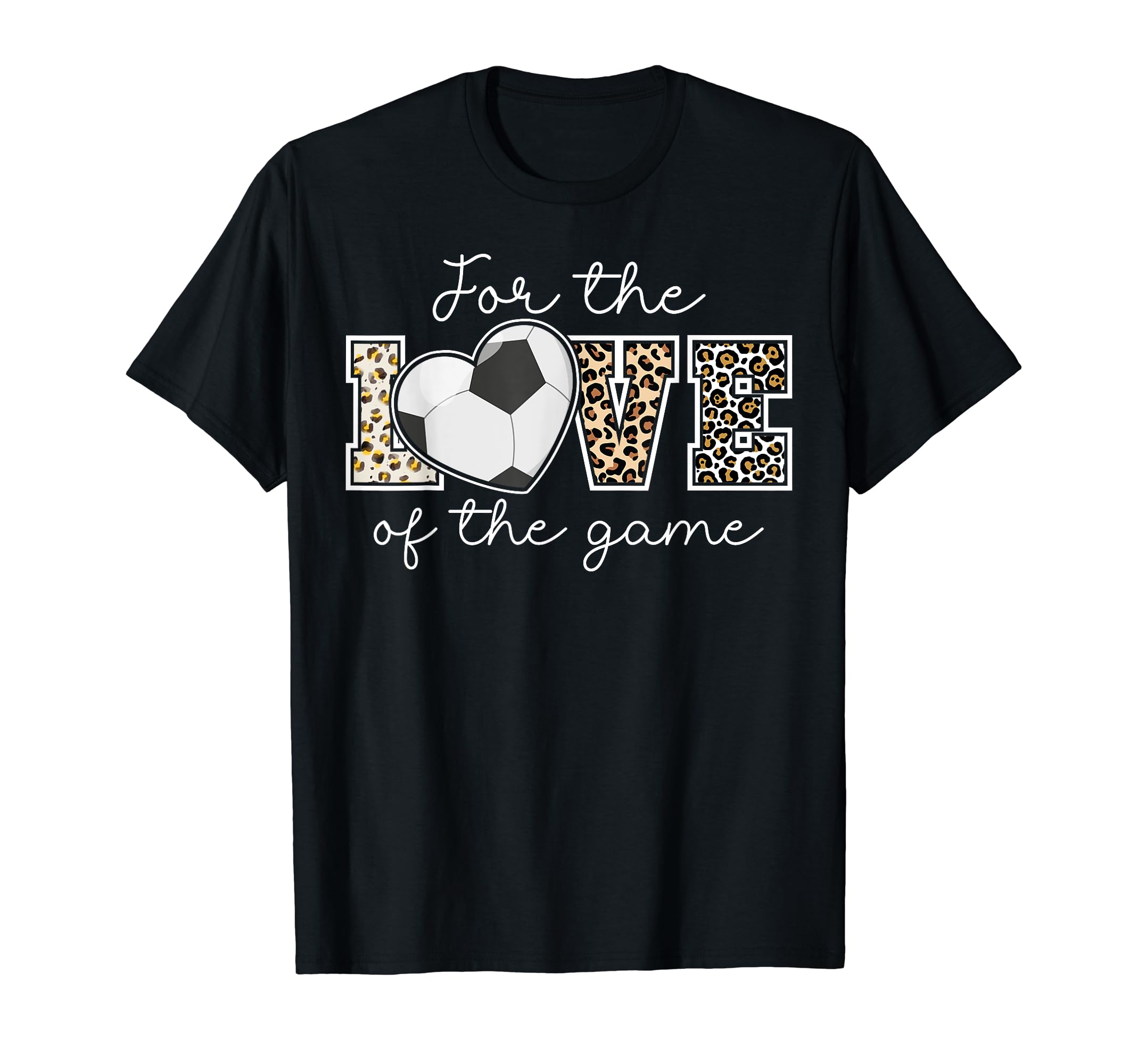 Love Game Soccer Game Day Leopard Gifts T-Shirt - Streetwear Style Unisex