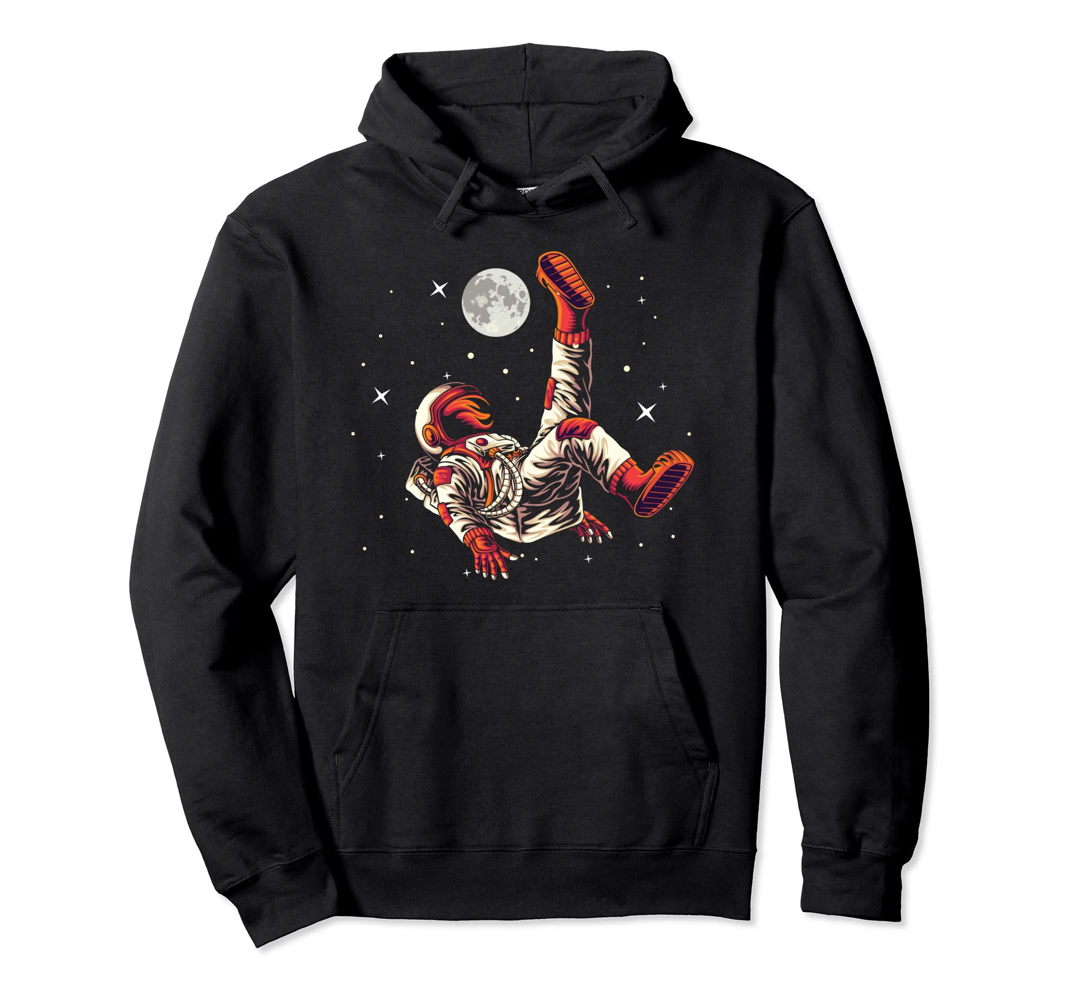 Astronaut Bicycle Kick Moon Soccer Hoodie - Trendy Graphic Men Women