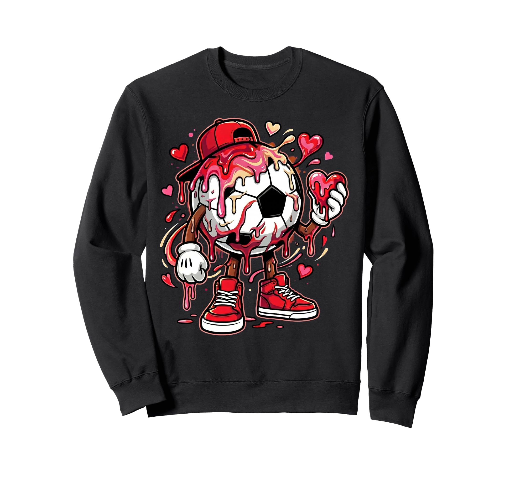 Soccer Football Drip Heart Sweatshirt - Streetwear Style for Adults