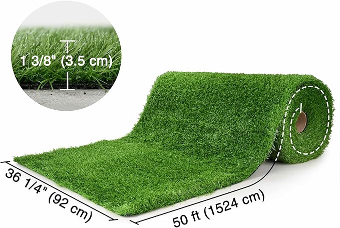 Yescom Sports Sled Strips Turf Gym Turf Flooring 50'x3'(150 Sq.Ft) 1.38" H for Weight Sled Push Gym Equipment Outdoor Indoor Use