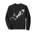 Funny Skeleton Soccer Lovers Spooky Sweatshirt - Graphic Print for Adults
