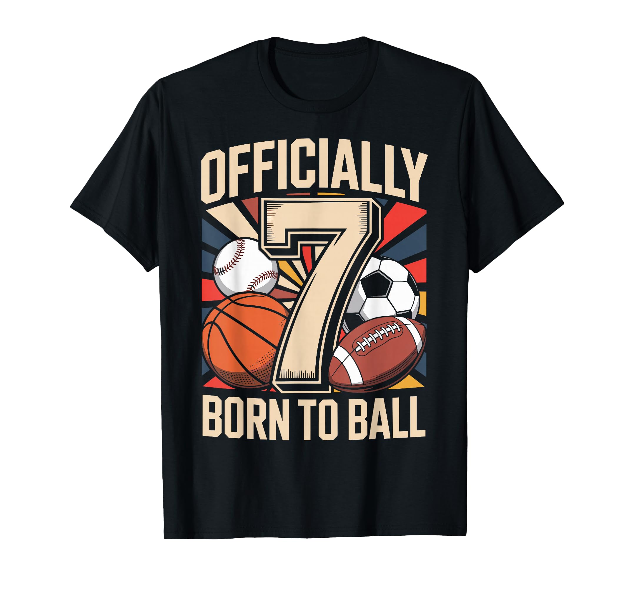 7 Birthday 7 Year Old 7Th Birthday Seven T-Shirt - Custom Art Print Unisex