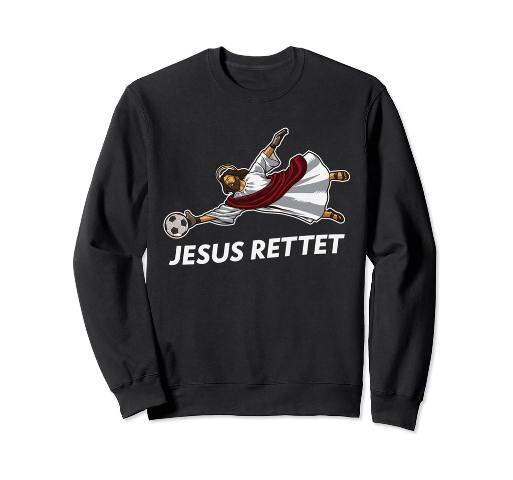 Jesus Rescue Funny Football Jesus Sweatshirt - Custom Art Print for Adults