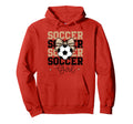Groovy Soccer Coquette Bow Soccer Hoodie - Custom Art Print Men Women