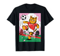 Cat Funny Cat Gang Cat Playing Soccer T-Shirt - Aesthetic Graphic Unisex