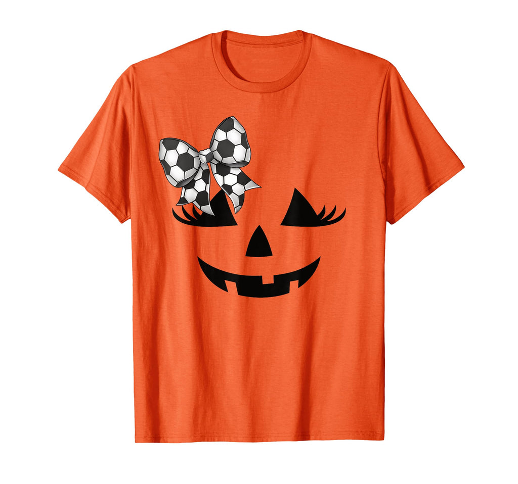 Jack O Lantern Face Halloween Soccer T-Shirt - Casual Everyday Wear Unisex