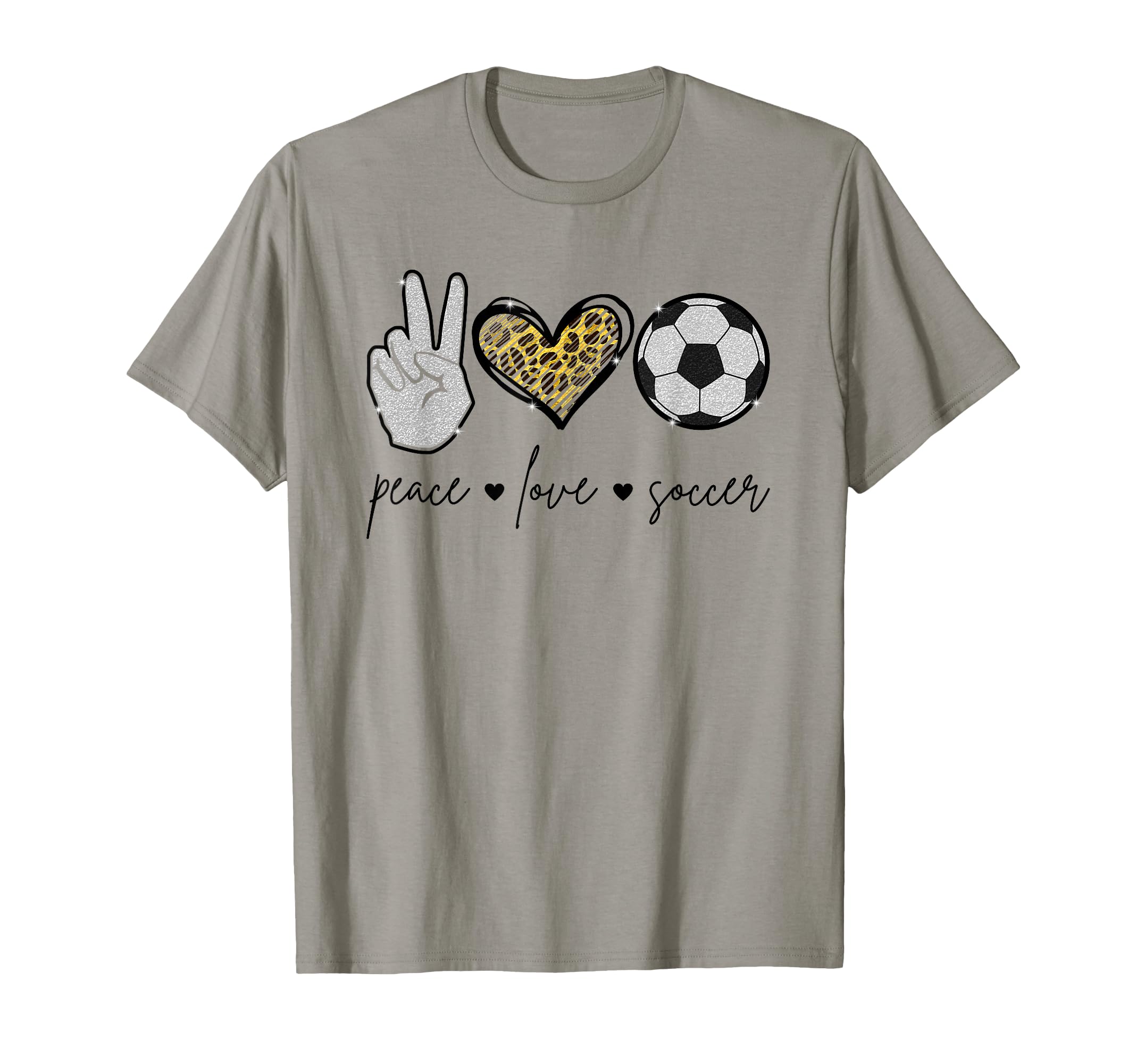 Peace Love Soccer Funny Soccer Mom T-Shirt - Fun Novelty Design Men Women