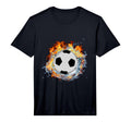 Soccer Ball Ice Splash Flame Fire T-Shirt - Minimalist Print Men Women