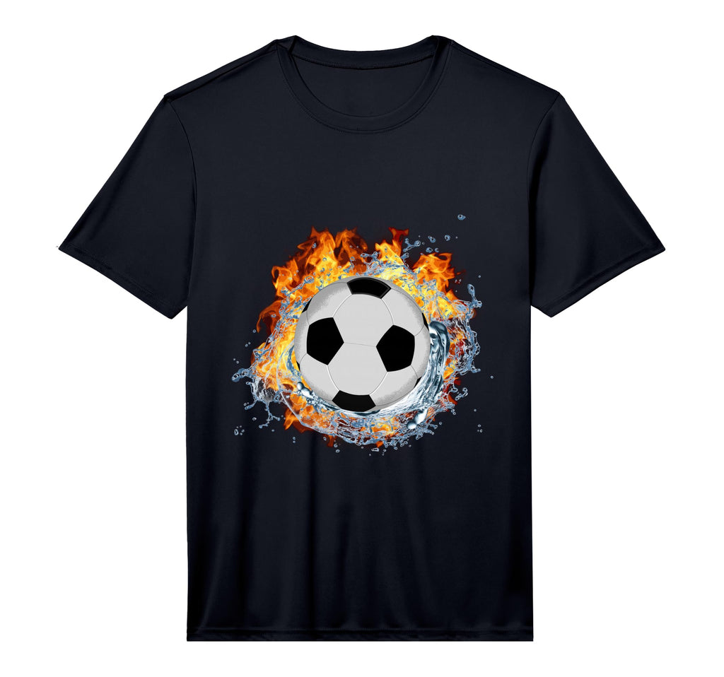 Soccer Ball Ice Splash Flame Fire T-Shirt - Novelty Apparel Unisex