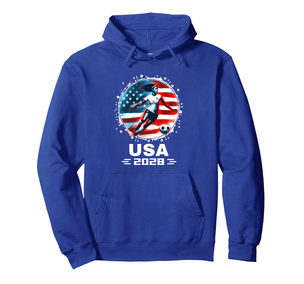 American Flag Soccer Womens Soccer Soccer Hoodie - Custom Art Print Unisex